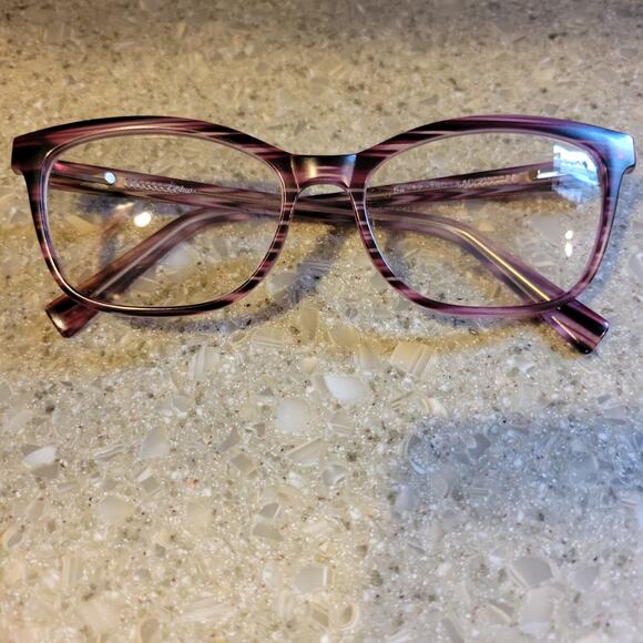 Enhance Lilac Stripe 4148 Eyeglass Glasses FRAMES ONLY 54 17 140 Light Weight - Picture 8 of 8